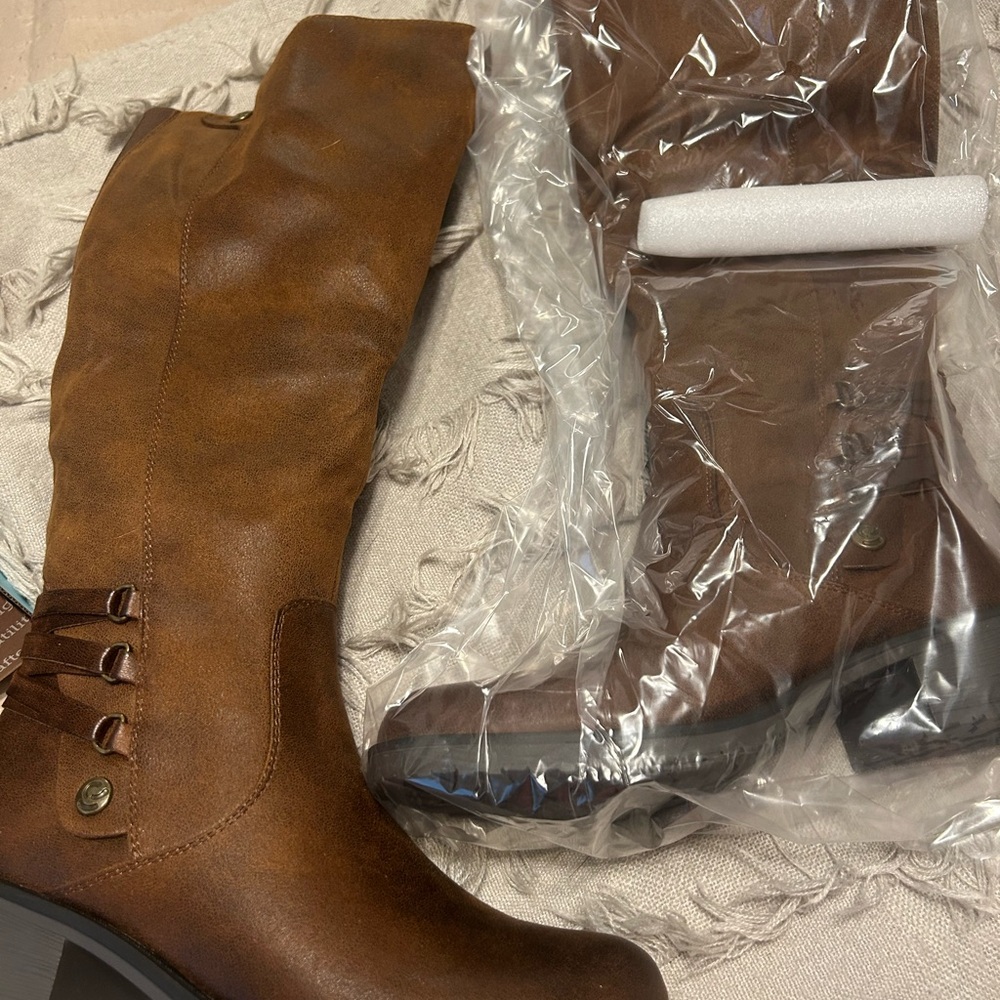 BareTraps Brown Knee wide calf Boots